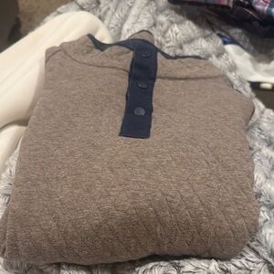 Johnston & Murphy Reversible Brown Crewneck Sweater with Navy Details XXXL